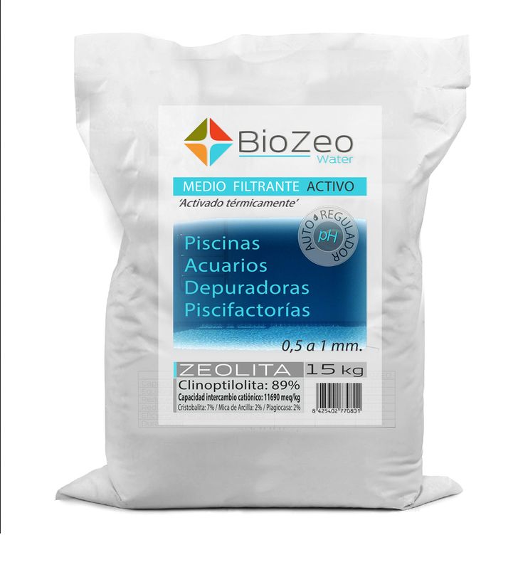 BioZeo® WATER de 0,5 a 1 mm, saco de 15 Kg